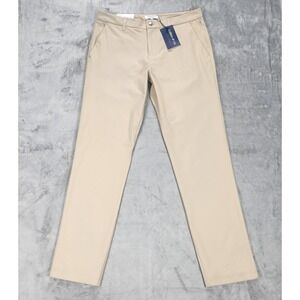 Collars & Co Pants Mens 34x32 Beige Apex Tech Slim Stretch Chino Golf Travel
